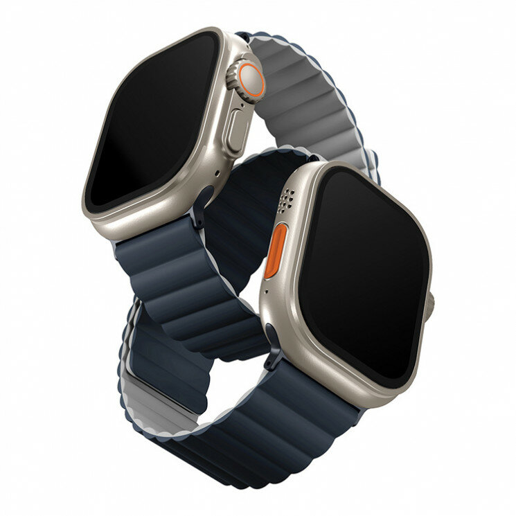 Uniq для Apple Watch 49/45/44/42 mm ремешок Revix reversible Magnetic Storm Blue/Grey