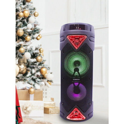 Музыкальная колонка с микрофоном Колонка портативная большая колонка колонка большая 6203 колонка с подсветкой акустическая система с микрофоном в комплекте 30 ВТFMTFUSBAUX Красный цвет 535000₽