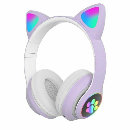 Беспроводные наушники Cat Ear P33M желтые Наушники беспроводные с ушками кошки Светящиеся наушники для детей 1250₽