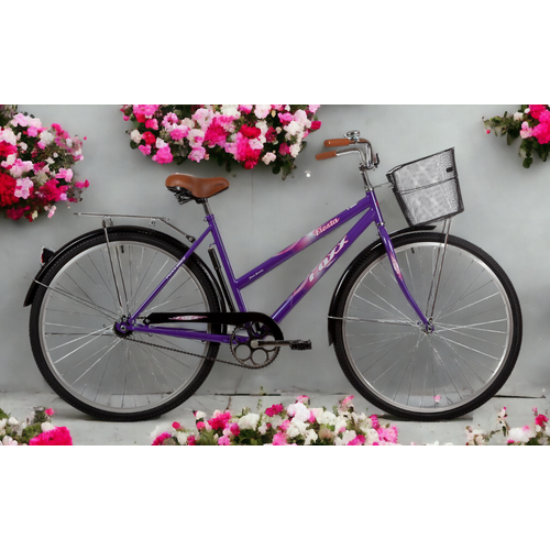 Велосипед женский FOXX 28 FIESTA фиолетовый сталь размер 20 передняя корзина 1699000₽