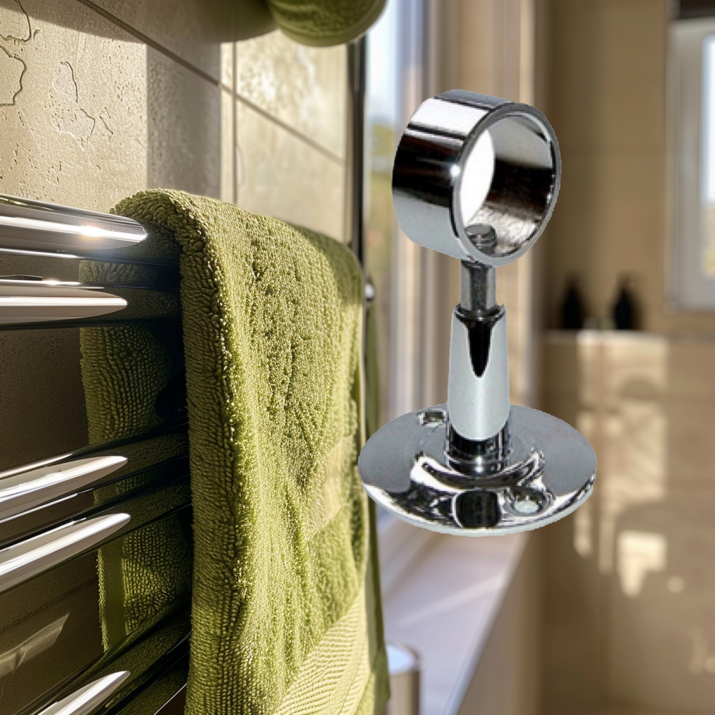 фото Кронштейн для полотенцесушителя регулируемый с разъёмным кольцом, 1 дюйма