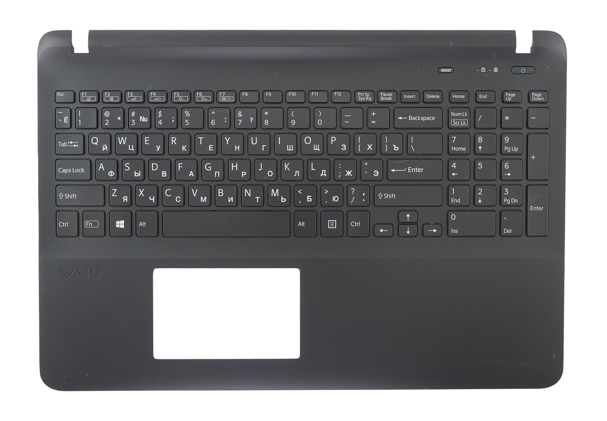 Клавиатура для Sony Vaio SVF1521L1RB. RU3 черная топ-панель c подсветкой