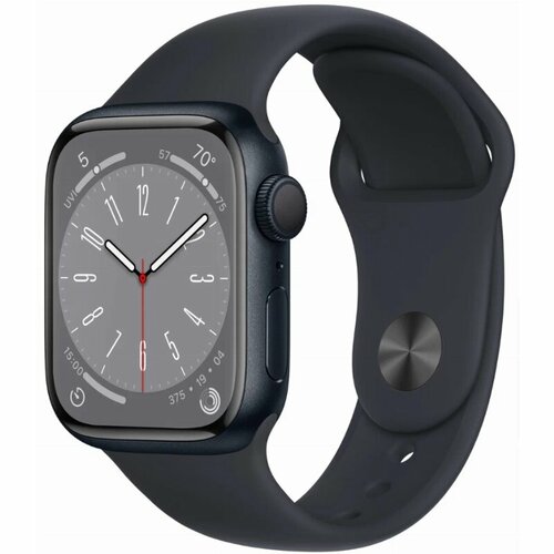 Умные часы Apple Watch Series 8 41 мм, Aluminium Case, midnight Sport Band S/M apple watch series 8 41 мм aluminium with sport band s m midnight темная ночь