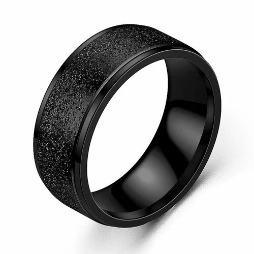 кольцо innuendo нержавеющая сталь размер 19 черный Кольцо помолвочное TASYAS, размер 19, черный