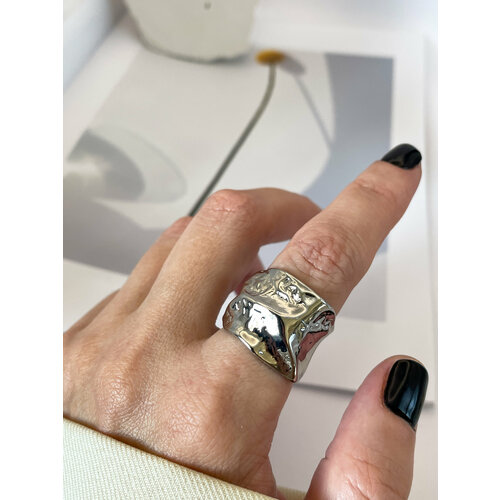 фото Кольцо широкое кольцо женское, серебряный