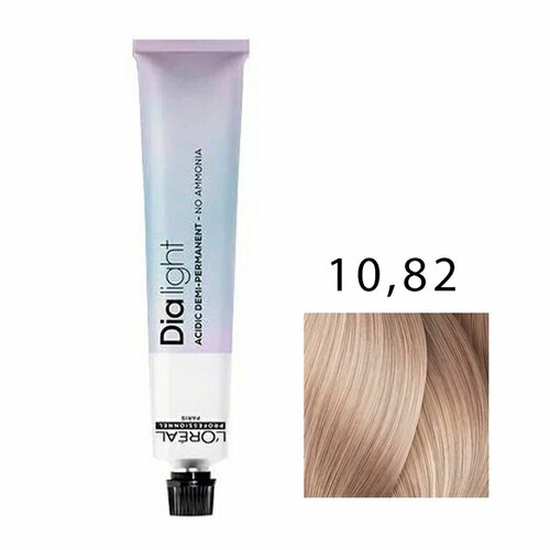 Краска для волос Dia Light 10.82 50 мл L'Oreal Professionnel Dia Light 50 мл краска для волос l oreal professionnel гель краска для волос без аммиака l oreal professionnel dia light 6 11 темный блондин пепельный интенсивный