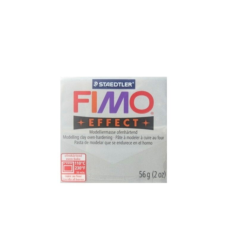 Полимерная глина FIMO Effect, 57 г, серебряный с блестками