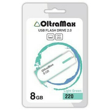 USB Flash накопитель OltraMax 8Gb OltraMax 220 Light Green (OM-8GB-220-Light green)