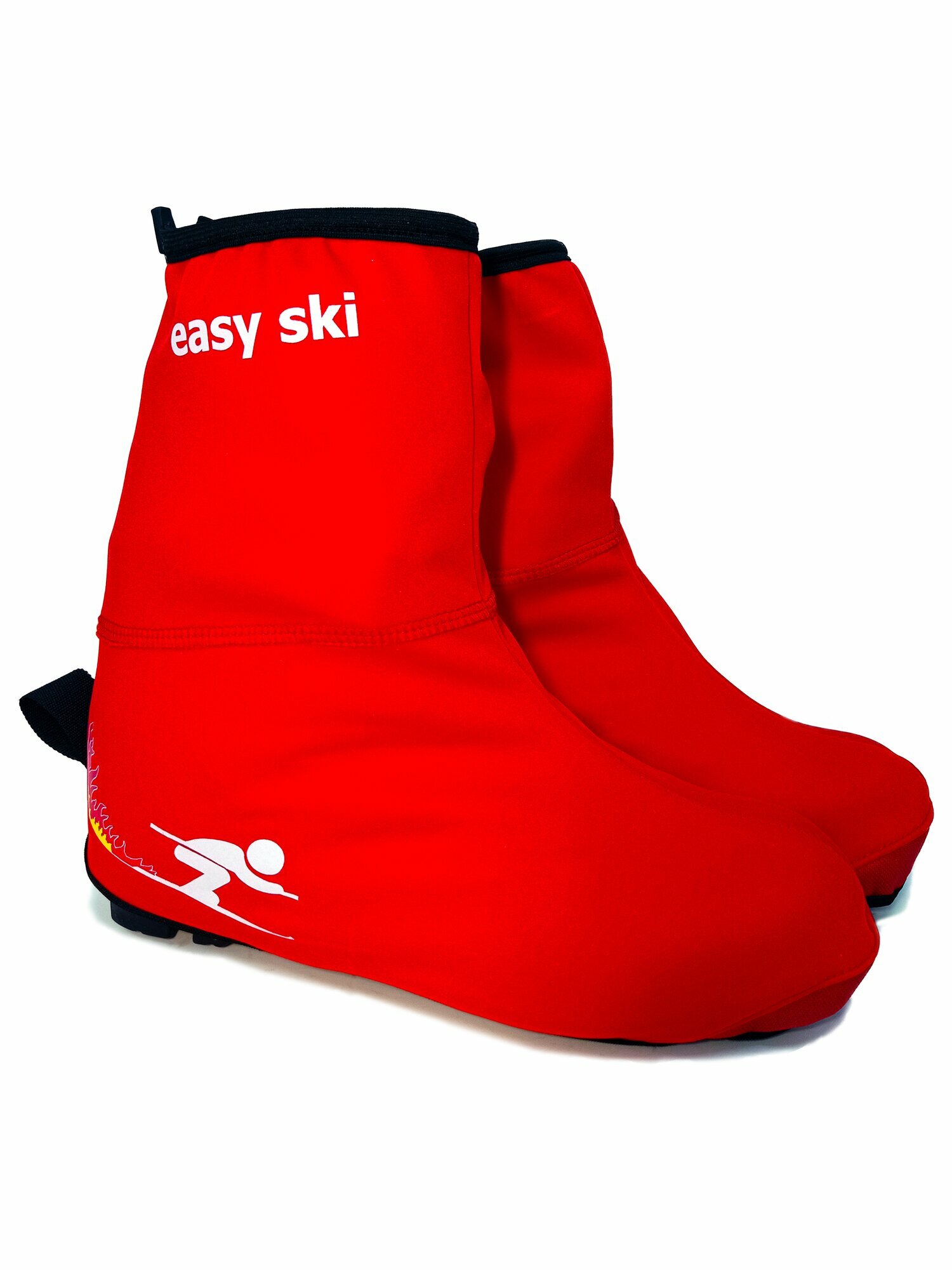 Чехол для обуви и лыжных ботинок с флисом для креплений NNN и SNS красный с рисунком размер 42-46