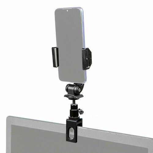 Держатель для смартфона с креплением на плоский монитор Fotokvant RFLH-37 + SM-CL15 KIT держатель для смартфона с креплением на трубы fotokvant rcl s9 sm cl7