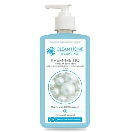 Мыло жидкое CLEAN HOME Beauty Care (флакон с дозатором 350мл) Гипоаллергенное, 6 шт.