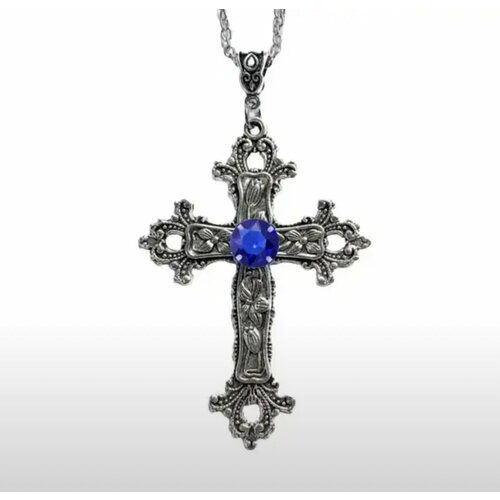 Крестик, серебряный, синий миллер дональд христианский джаз нерелигиозные размышления на темы христианской духовности