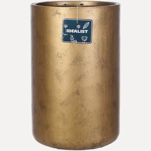 Изображение товара Кашпо Idealist Lite IDEALIST Крисмас Высокое, цилиндр , файберстоун, золотистое, D32H50 cm, V-XMAS-GLD-32