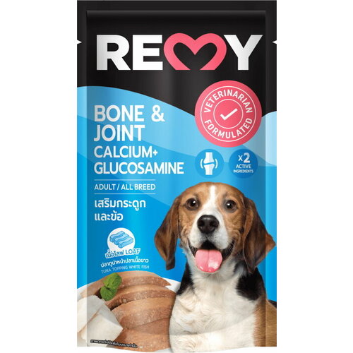 REMY 110 гр пауч для собак тунец с океанической белой рыбой в желе для укрепления костей и суставов 1х12
