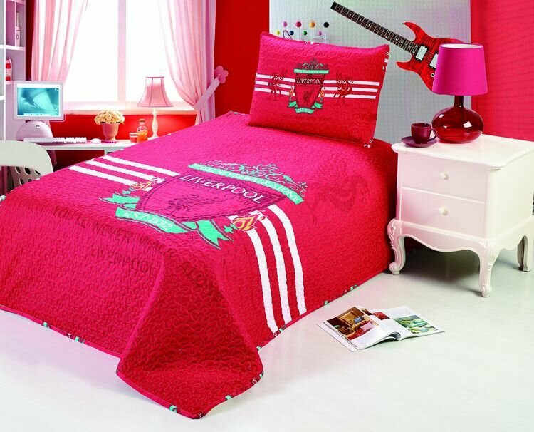 фото Покрывало полутороспальное сатин детское с декоративной наволочкой