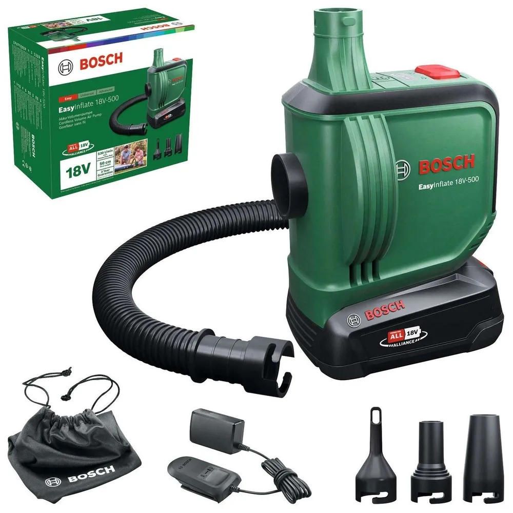 фото Аккумуляторный насос Bosch Easy Inflate 18V-500, 1 акк 18V 2.0Ач, 0603947201