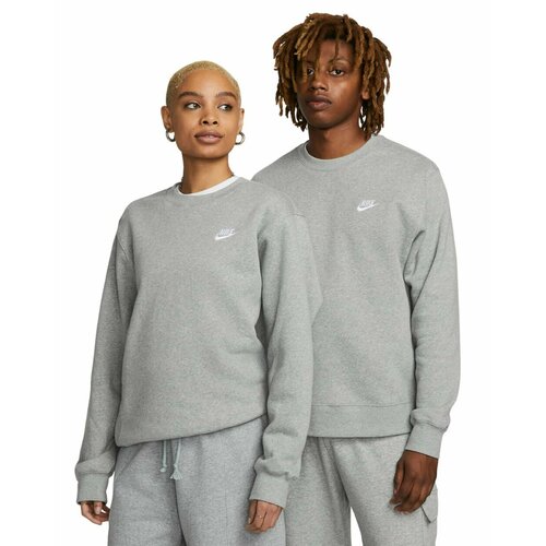 Свитшот спортивный NIKE M NSW CLUB CRW BB, размер XL, серый