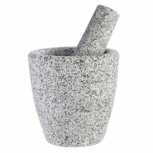 Ступка с пестиком из камня большая 400 мл серая в коробке 1962₽