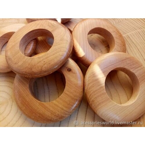 Кольца (бусины) можжевеловые, 5 шт