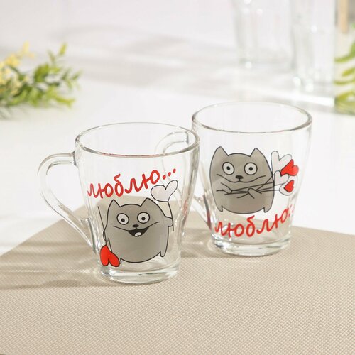 Набор кружек Люблю 250 мл 2 шт рисунок микс 402₽