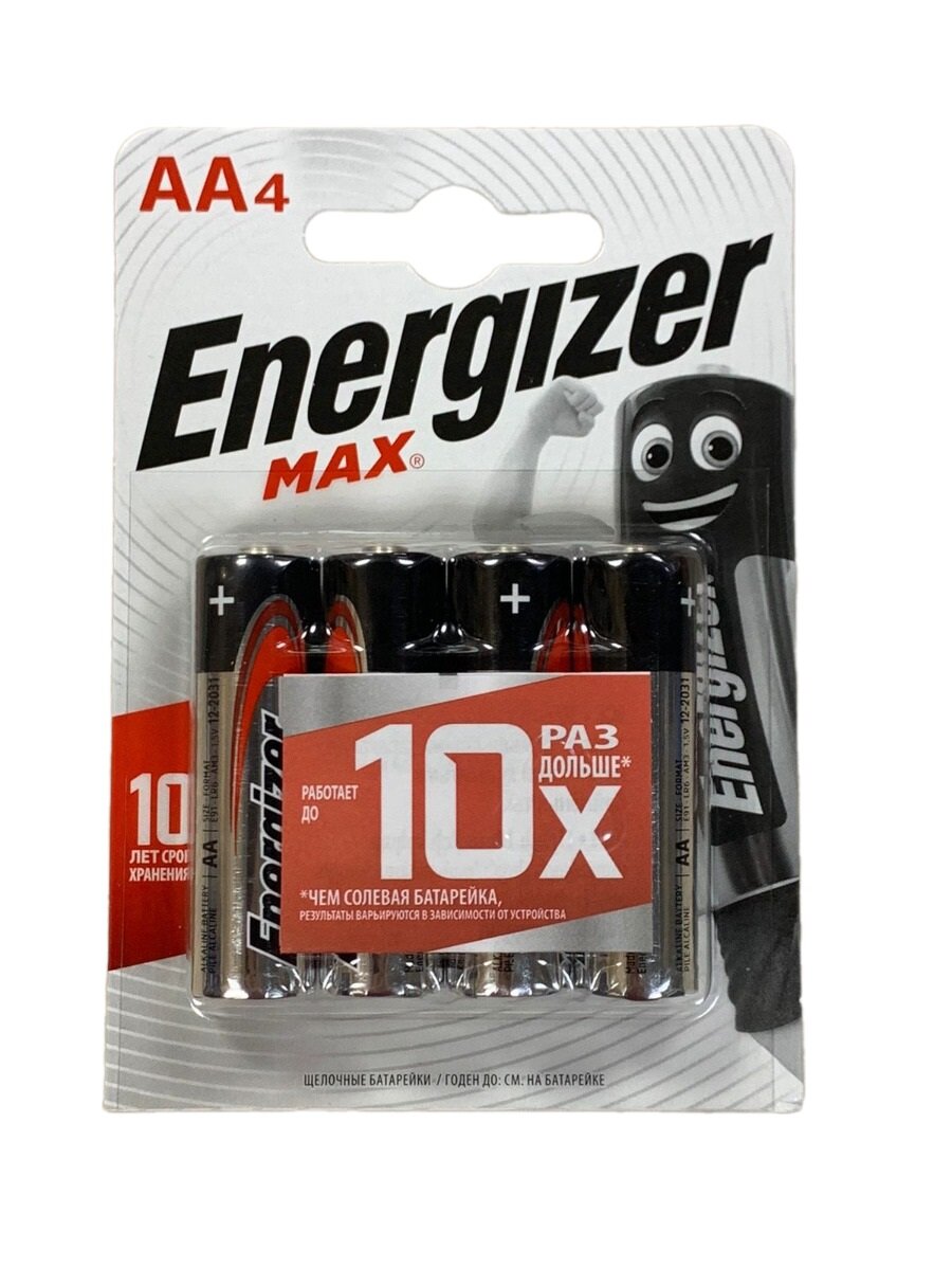 Батарейка Energizer Max AA/LR6, в упаковке: 4 шт.
