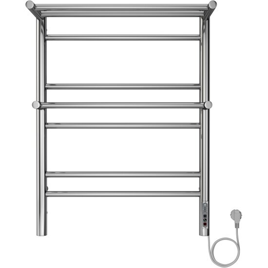 Полотенцесушитель электрический Aquatek Альфа П7 500х700 мм с полкой подключение скрытое к сети электропитания / электропровод с вилкой