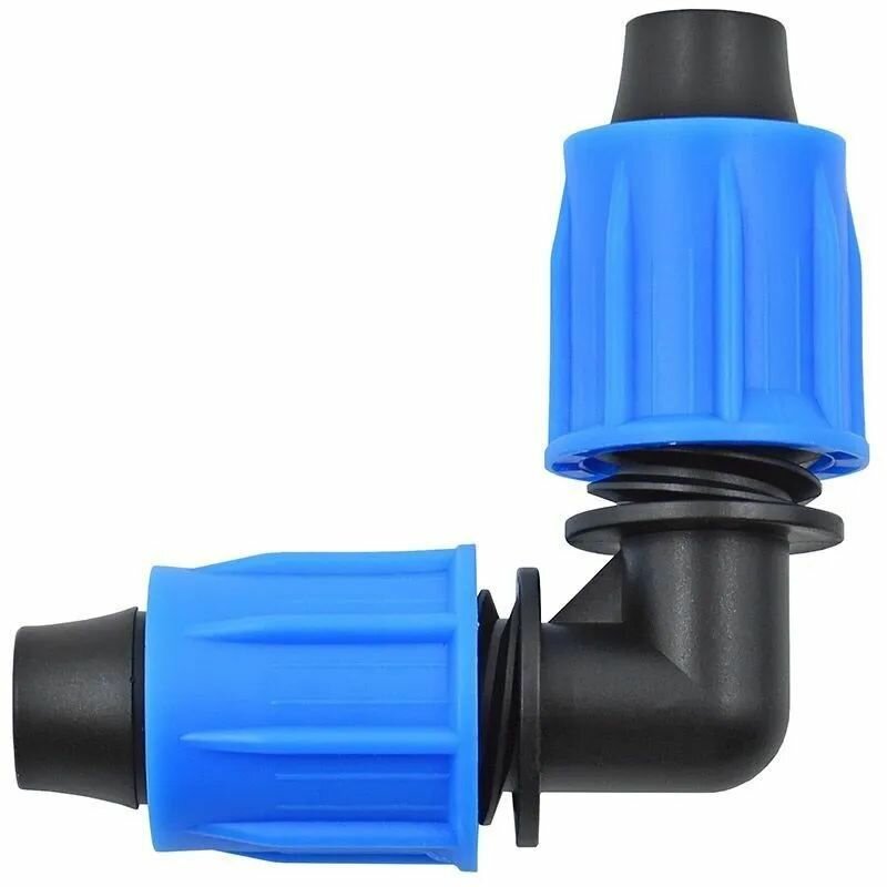 фото Угловой соединитель с зажимной гайкой для капельной трубки 16мм Green Helper 5 шт. арт: EC0216