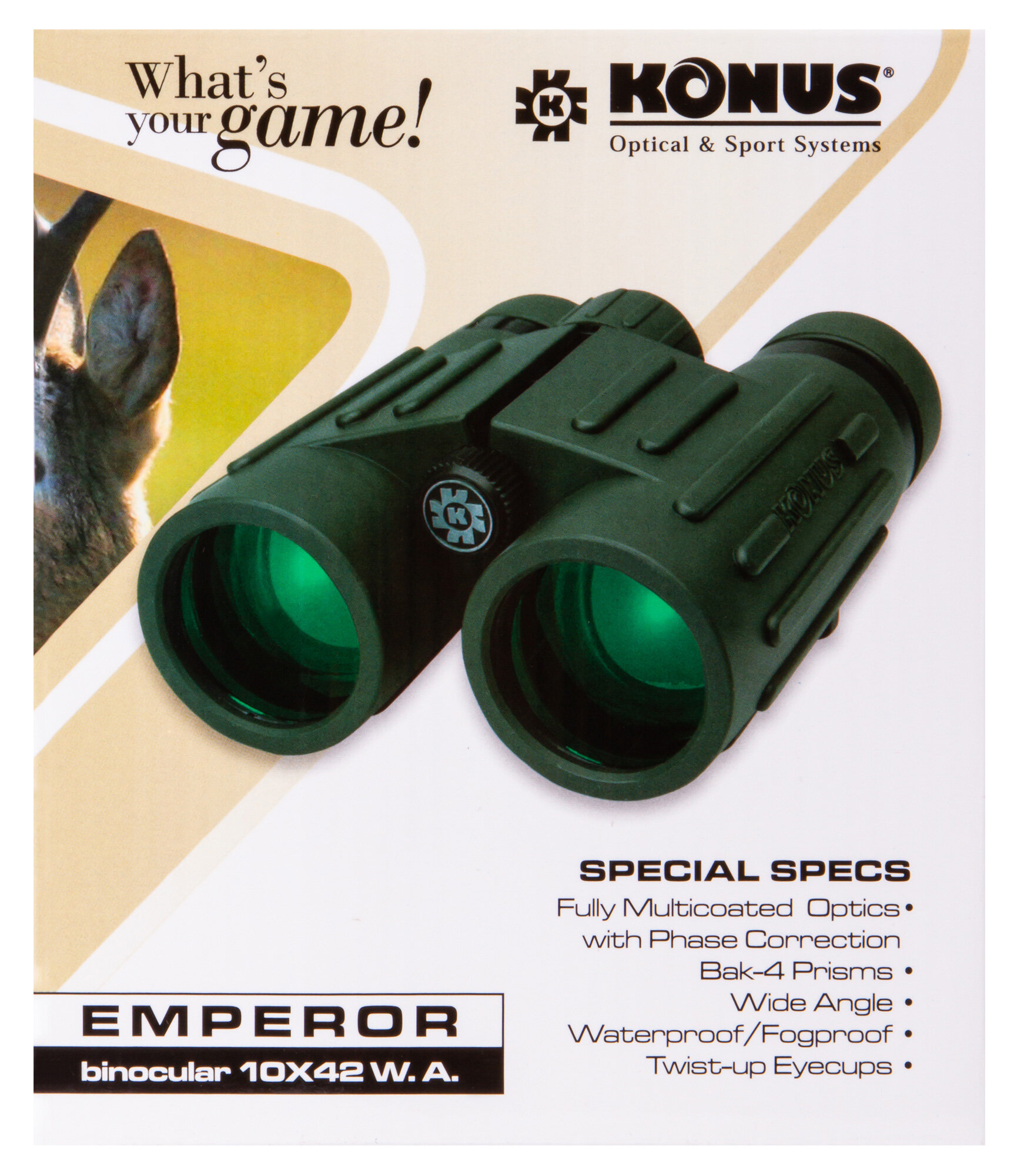 Бинокль Konus Emperor 10x42 WA Green - фото №12