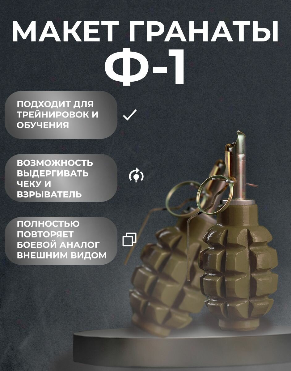 Макет гранаты Ф1 (чугун) Учебно-тренировочный