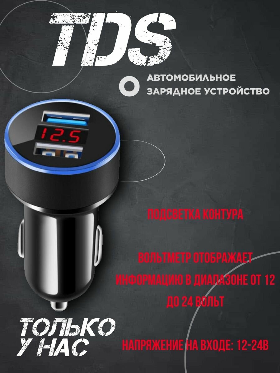 Зарядное устройство автомобильное 2*USB (5В3100mA) TDS TS-CAU69