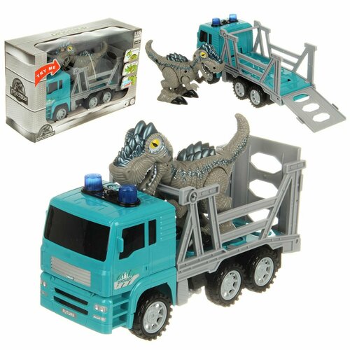 Машинка с динозавром , Veld Co / Игрушка машина с животными для детей / Динозавр с паром, светом, звуком