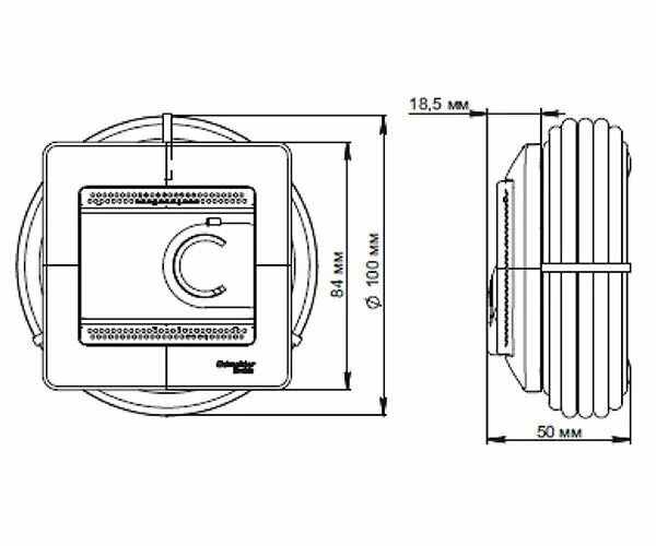 Glossa GSL000338 Термостат электронный для теплых полов +5…+50°С (10 А, 220 В, в сборе, скрытая установка, алюминий) Schneider Electric - фото №6