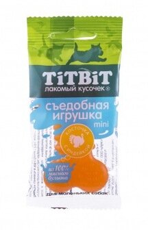 TiTBiT 1шт х 20г съедобная игрушка косточка с индейкой Mini для собак