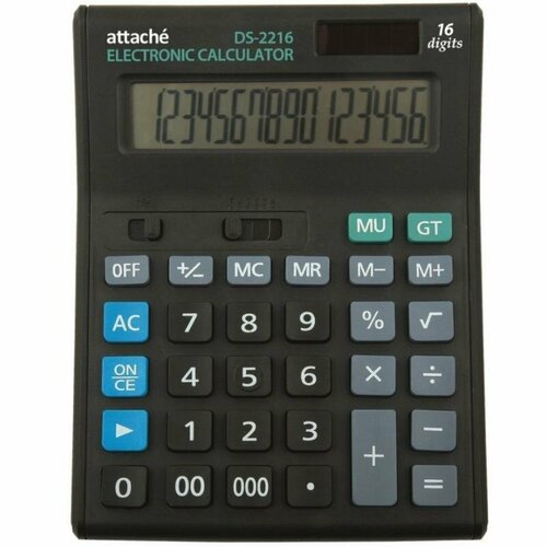 Калькулятор бухгалтерский Attache Economy DS-2216, черный
