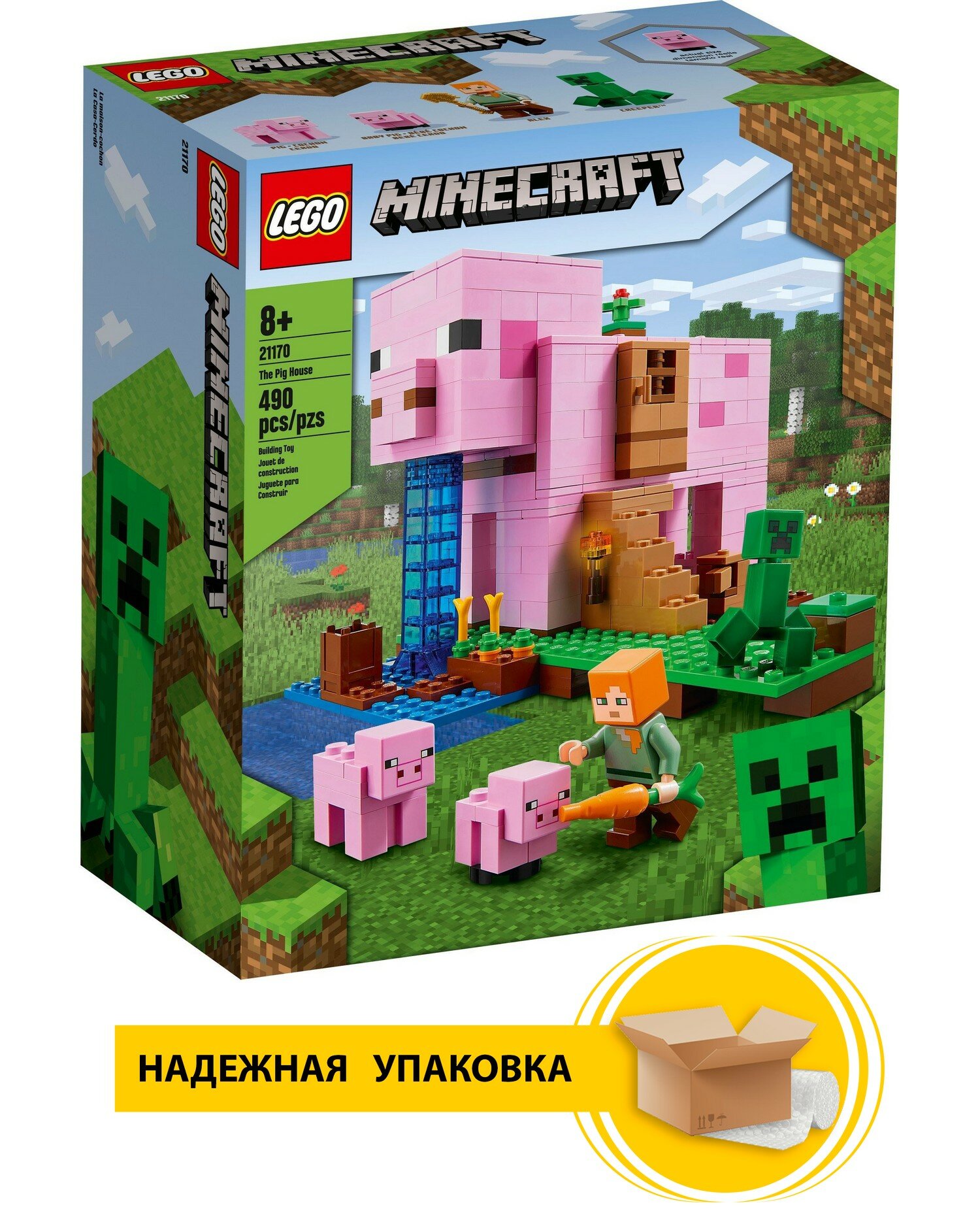 Конструктор LEGO Minecraft 21170 Дом-свинья, 490 дет.