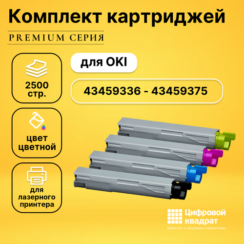 Набор картриджей DS 43459336-43459375 OKI 43459324-43459371 совместимый