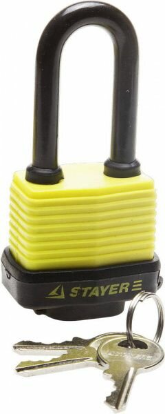 Навесной замок STAYER 50 мм всепогодный удлиненная дужка 37141-40