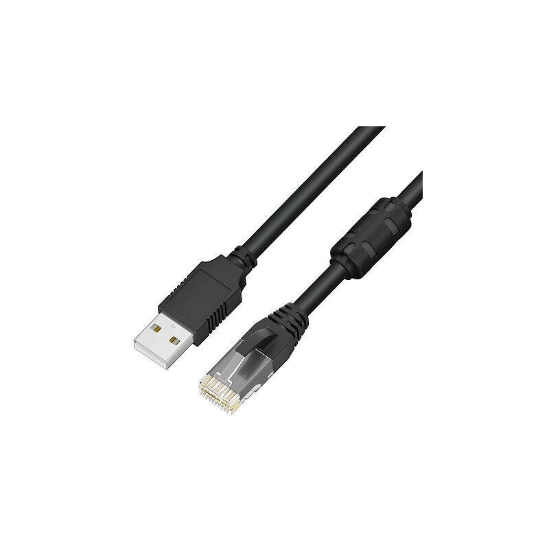 Кабель GCR консольный 1.0m USB 2.0, AM/RJ50 (10P10C), черный, ферритовое кольцо, 28/24 AWG, экран, армированный - фото №6