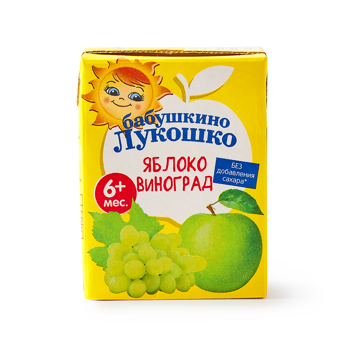 Сок Бабушкино Лукошко "Яблоко-Виноград", с 6 мес, без сахара, 200 мл