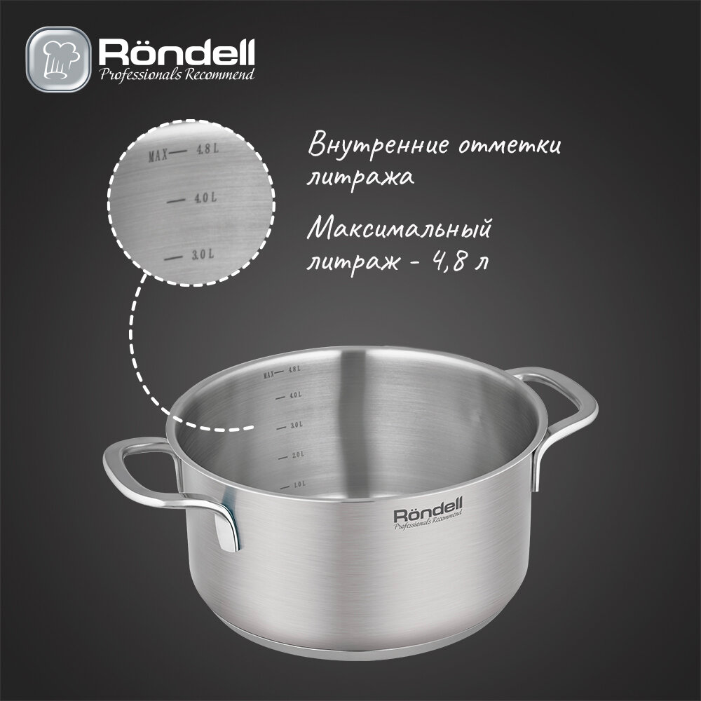 Кастрюля с/кр 24 см 4,8 л Modern Rondell RDS-1748