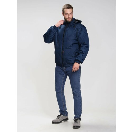 Куртка ФАКЕЛ, размер 56, синий куртка рабочая мастер 56 58 рост 170 176 см цвет темно синий