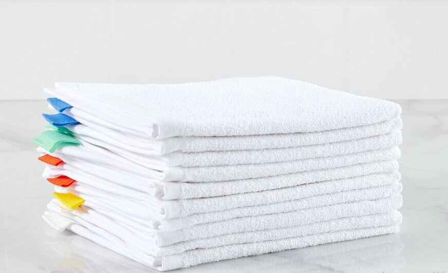 Полотенца махровые салфетки с петельками для лица и рук MITTE Sommer  размеры 30х30 см  набор 10 шт 