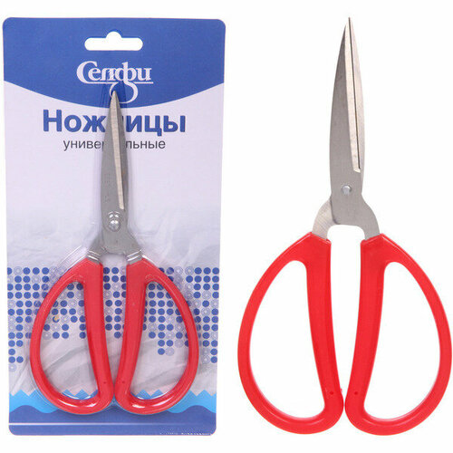 Ножницы универсальные бытовые VOSTOK MARKET цвет красный 19см блистер Селфи 409₽