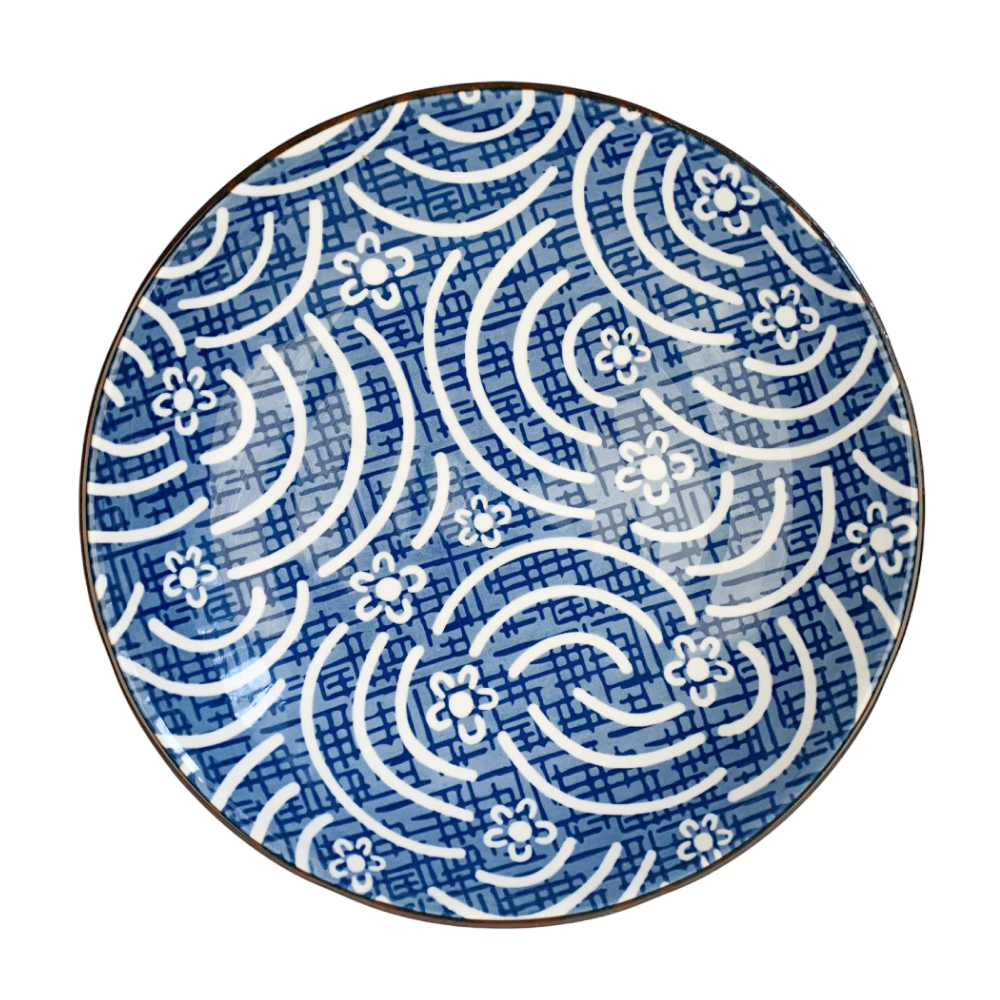 Набор тарелок обеденных Homium, Japanese Collection, Очарование, 4шт, цвет белый/синий, D20см