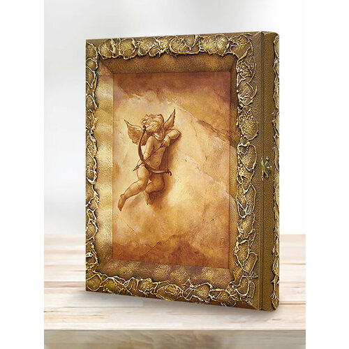 Ключница настенная закрытая деревянная 20х25 (29х34х6) Декарт мужская женская декор из дерева ручная работа в интерьер