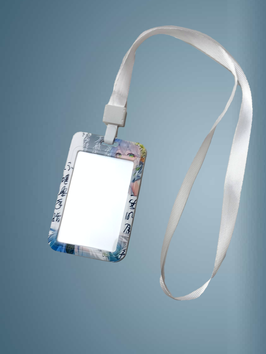 Чехол для бейджа Melody, на ленте, пластик, вертикальное крепление, серо/салатовый — фото 1