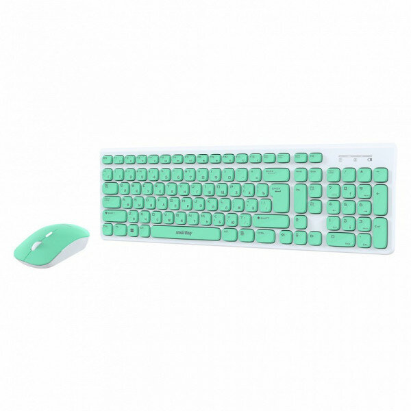 Клавиатура беспроводная + мышь Smartbuy SBC-250288AG-WG бело-зелёный