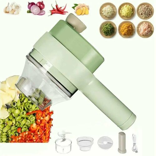 Портативный беспроводной мини кухонный комбайн 4 в 1 измельчитель электрический овощерезка ручная блендер-миксер и моющая щетка 640₽