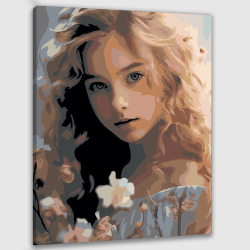 Картина по номерам 50х40 Девушка с цветами в волосах картина по номерам две картинки raduga девушка с розами и лисами в волосах