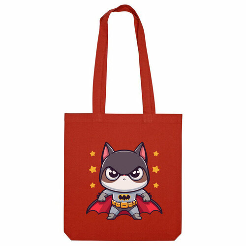 Сумка шоппер Us Basic, красный сумка кот супергерой бежевый